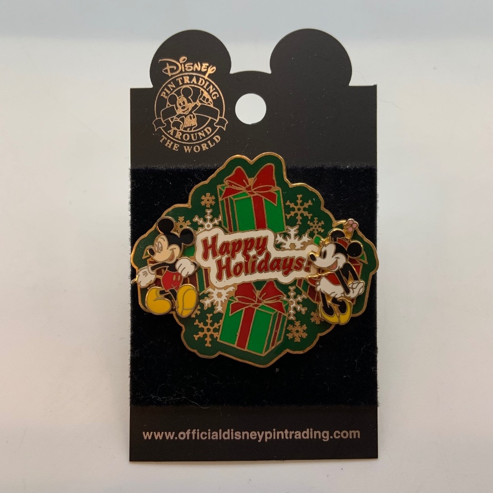 Disney Parks Mickey & Minnie Mouse Christmas Presents Happy Holidays Pin